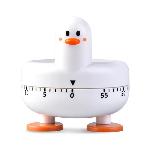 Kitchen Timer Cute Mechanical Timer for Kids, 60 Minutes Manual Cooking Timer Wind Up Countdown Timer for Cooking Reading Sports Study Time Management and Desktop Decor - White
