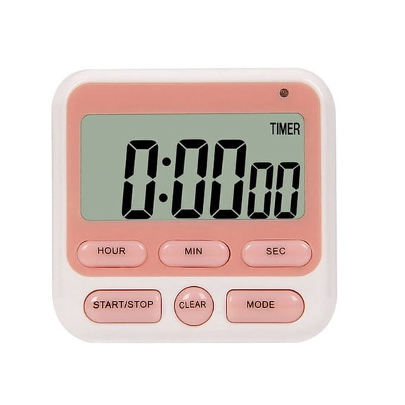Kitchen Timer Digital, Large LCD Display with Loud Alarm, 12 Hour Clock Count Up/Down Timer for Cooking Baking