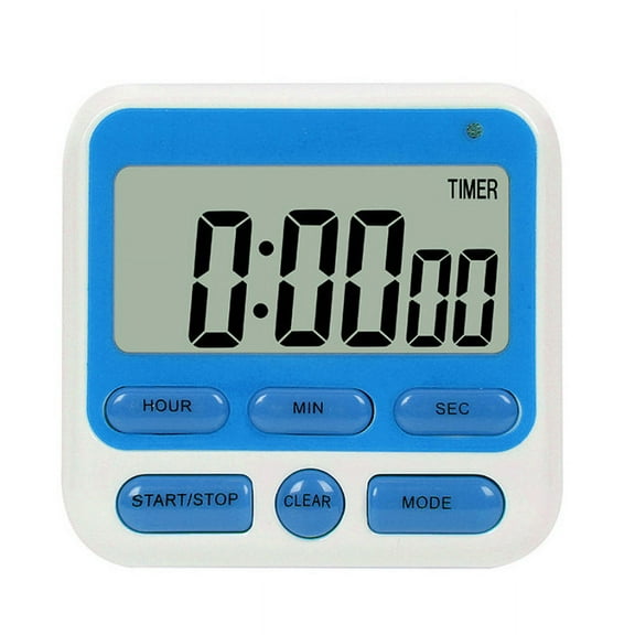 Kitchen Timer Digital, Large LCD Display with Loud Alarm, 12 Hour Clock Count Up/Down Timer for Cooking Baking