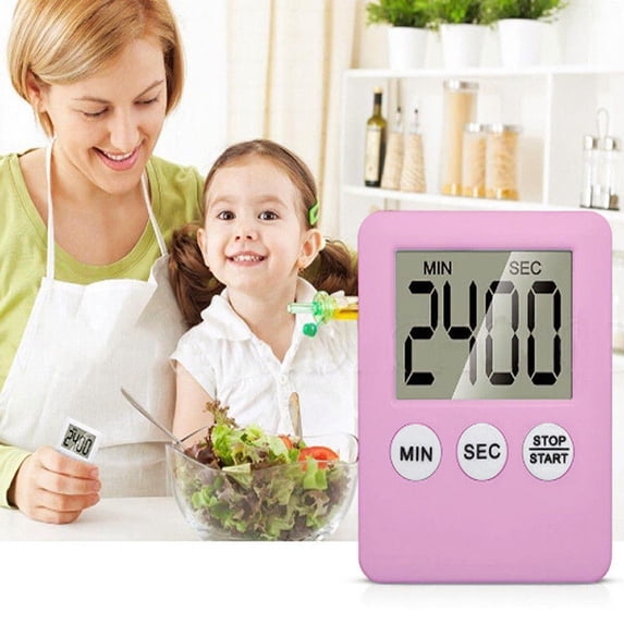 Kitchen Timer Digital Magnetic Count-Down and Count-Up with 1.8 in LCD Display and Alarm Function