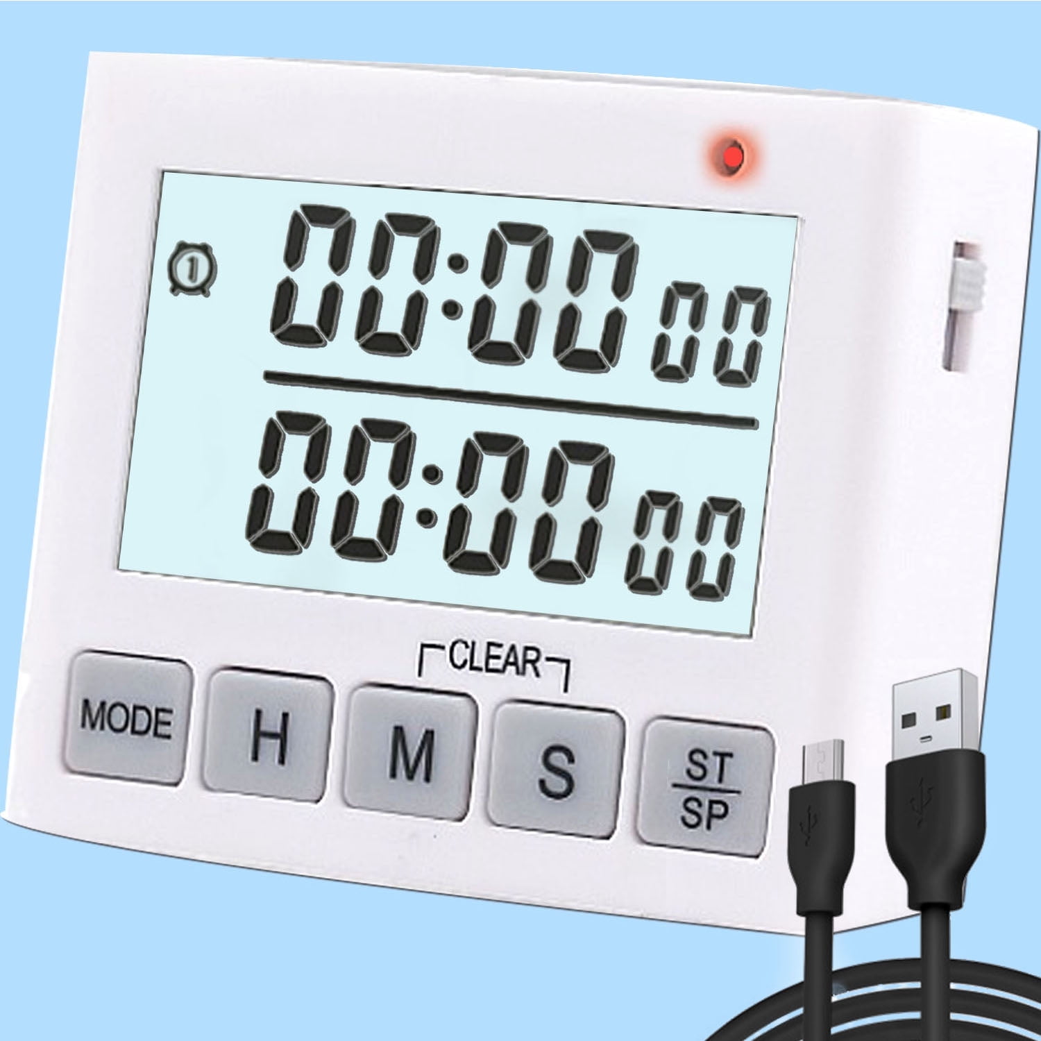 StonyLab 2pk Digital Timer, 2 Pack Basic High Decibel Loud Alarm Countdown Timer Digital Timer Kitchen Timer Event Timer with Magnetic Back and Large