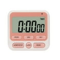 thumbnail image 1 of Kitchen Timer, Digital Visual Timer Magnetic Clock Stopwatch Countdown Timer, Large LCD Screen Display Big Digits, Loud Alarm for Cooking, Shower, Bathroom, Pink, 1 of 5