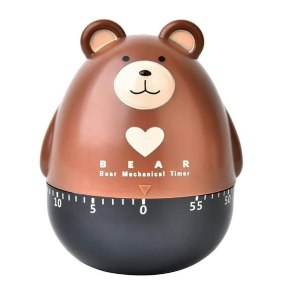 Kitchen Timer Egg Countdown Mechanical Animal Family 55 Minutes,for Cooking,Sports,Learning,Etc,Brown