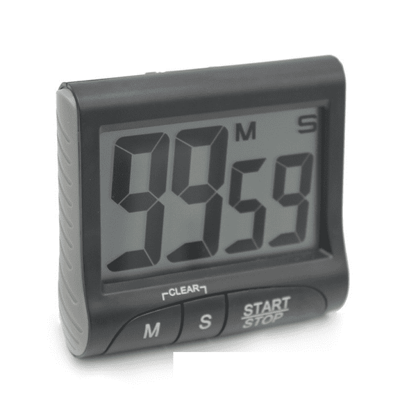 Kitchen Timer, Extra Large Big Digits, Loud Alarm, Magnetic Backing - Black