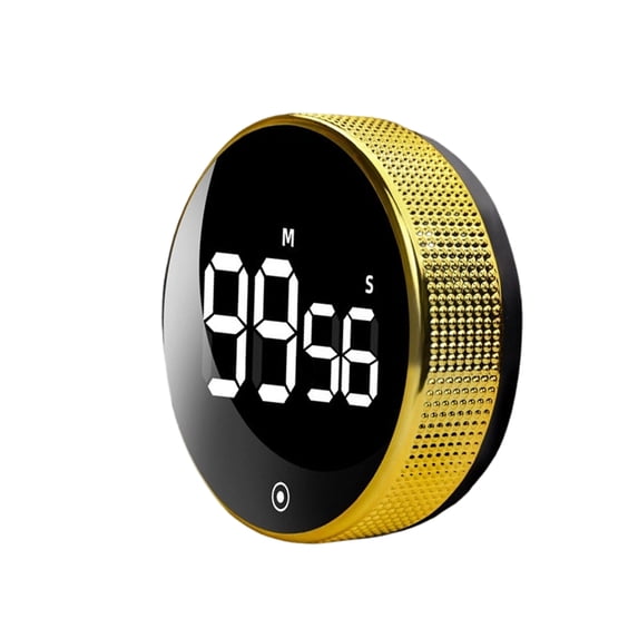 Kitchen Timer, Gold Magnetic Electronic Rotating, 1 Pack Large LED Display Digital Countdown Reminder Clock, for Cooking Baking Workout Meeting Study Time Management