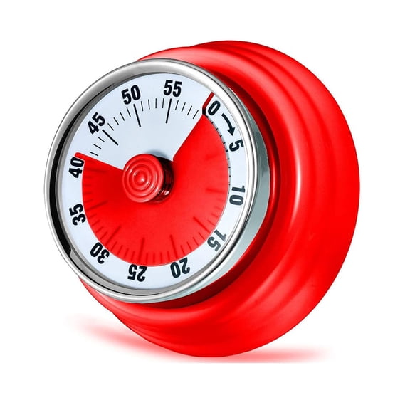 Kitchen Timer, Kitchen Countdown Cooking Timer Reminder No Battery Required Magnetic Time Management Timer Red