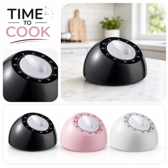Kitchen Timer, Kitchen Timers for Cooking, Pink Mechanical Countdown Timer, Non-Egg Timer No Battery Compact 3.5X2 Inch Countertop Timer for Baking Meal Prep Study Classroom Home