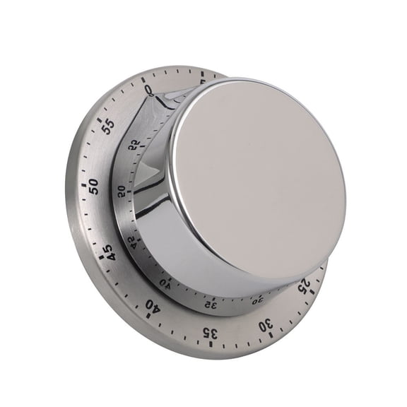 Kitchen Timer,Mechanical 1-Hour Kitchen Timer, Stainless Steel Countdown Timer, Long Loud Ring, Magnetic Kitchen Timer Clock for Cooking - Silver