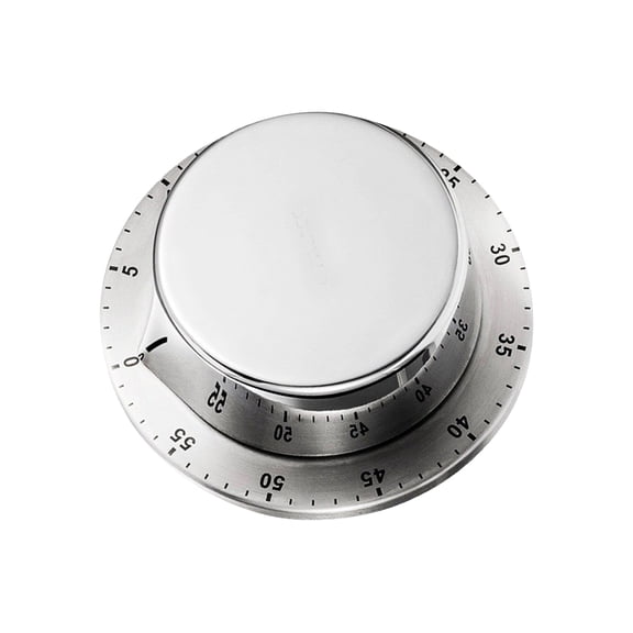 Kitchen Timer Mechanical Cooking Timer, Loud Ring Countdown Reminder for Baking Cooking, Stainless Steel Manual Timer, No-Batteries Needed, Home Kitchen Gadgets, Silver