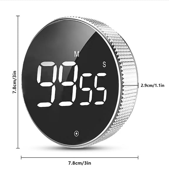 Kitchen Timer Pomodoro Magnetic Kitchen Timer ,3 Preset Times Large LED Display, Countdown & Count Up Timer for Cooking, Baking