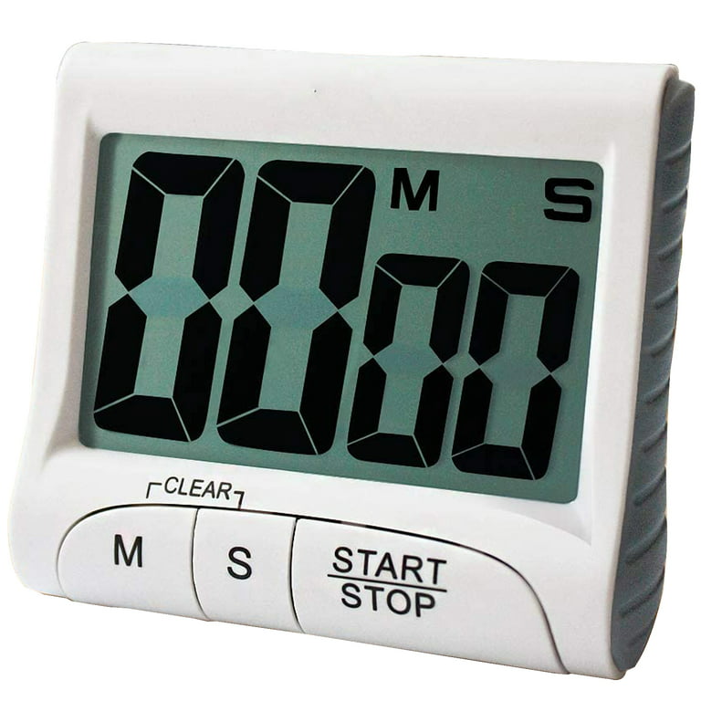 HOME MOST 2-Pack Large Display Kitchen Timer - 3 Digital Timer Magnetic  Back Loud Alarm - White