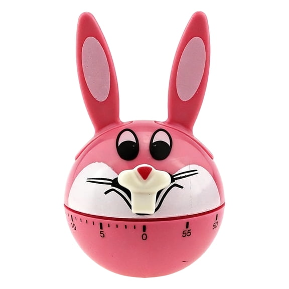 Kitchen Timers for Cooking Cartoon Bunny Clockwork Kitchen Timer Carrot Shape Mechanical Timer 60 Minutes Kitchen Gadget Cooking Clock Alarm Counters Manual Timer Decoration