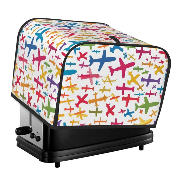 Kitchen Toaster Covers Universal 4 Slice Bread Toaster Cover Protection Stain Resistant Dustproof Bread Maker Covers Various Cartoon-Style Airplanes