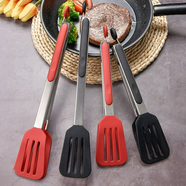 Kitchen Tong for Cooking 9in And 12in Non-Stick Silicone Tong Spatula Tips High Heat Resistant–Non-slip Handles on Clearance