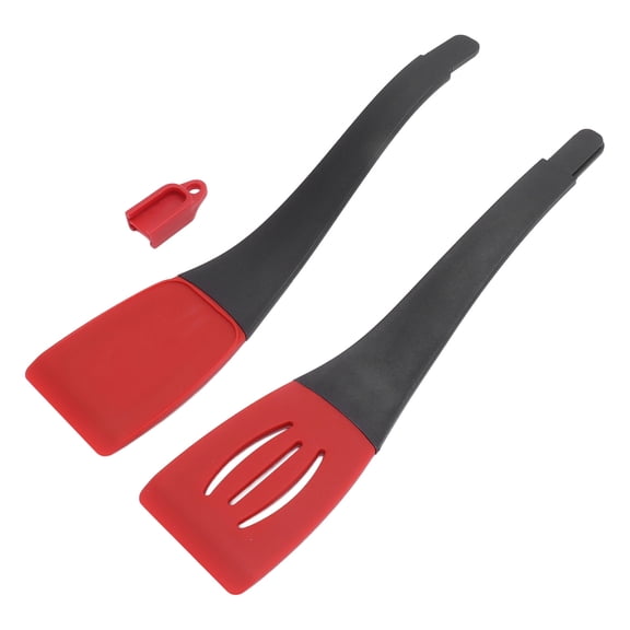 Kitchen Tongs 3 in 1 Grilling Locking Food Tongs Silicone Heat Resisting Tip Tongs for Home Restaurant Red Black