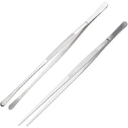 Kitchen Tongs, Stainless Steel Kitchen Tongs, Large Kitchen Tongs, Precision Kitchen Tongs, Kitchen Tweezers, Barbecue Tongs for Cooking, Flat Kitchen Tongs, 2 Pieces, 30cm
