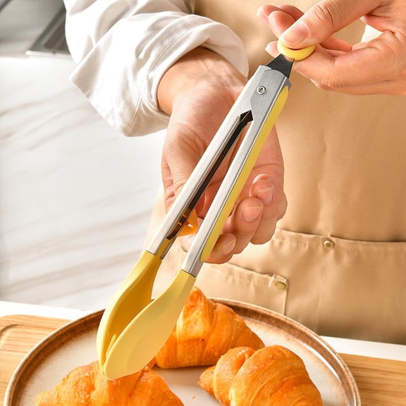Kitchen Tongs With Flat For Cooking High Temperature Food Grill Tongs Steak Tongs And Bread Tongs