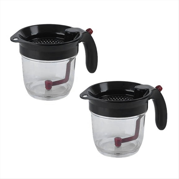 Kitchen Tool Fat Separator with Bottom Release Fat Separator with Strainer Soup Residue Oil Filter Separate
