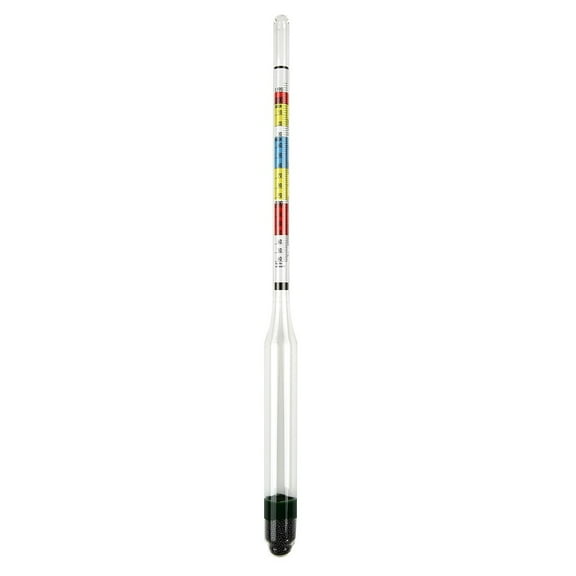 Kitchen Tool Hydrometer Temperature Test 1Pc 28*5*2.5Cm Easy To Read Glass Three-Stage White Color Wine Making