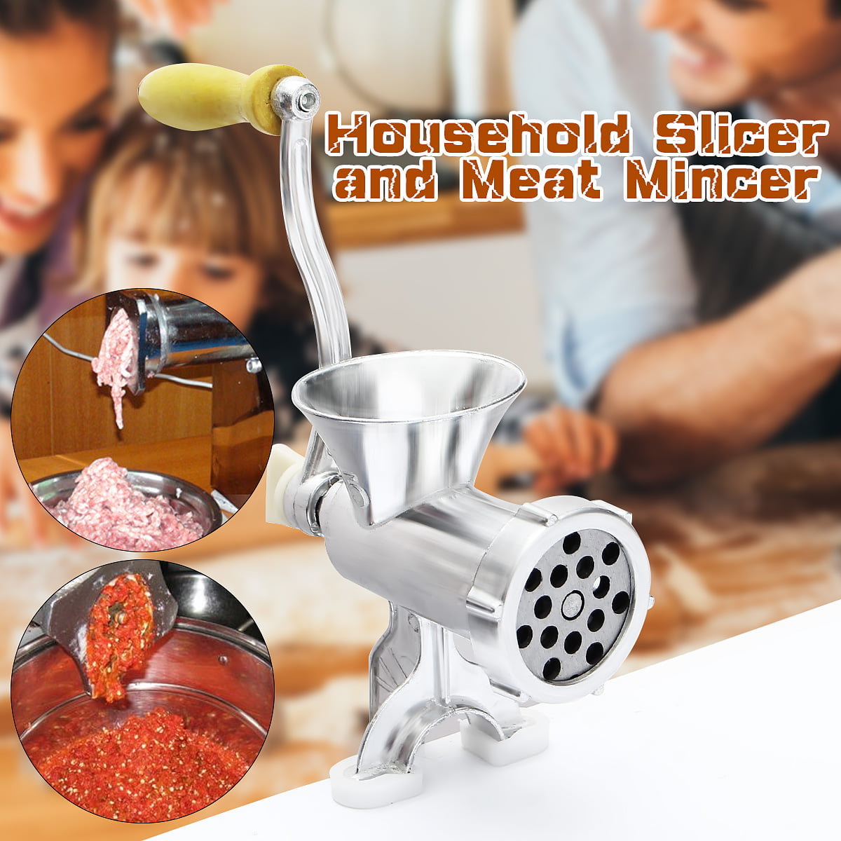 Manual Meat Grinder Household Metal Food Grinder Hand Crank For Meat  Vegetable Mincer Grinding Machine Kitchen Utensils(#1)