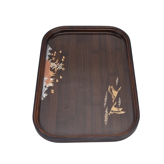 Kitchen Tools Bamboo Tea Tray, Bamboo Serving Tray Craftsmanship for Home Rounded Square