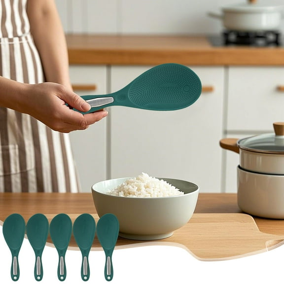 Kitchen Tools And Gadgets Super Practical Household Plastic Rice Spoon Non Stick Rice High Temperature Proof Rice Cooker Rice Shovel 5 Pack Easy To Clean Comfortable Grip