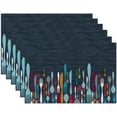 thumbnail image 1 of Kitchen Tools Spoon Knife and Fork Placemats Set of 6 Place Mats for Kitchen Table Washable Farmhouse Linen Table Mats Dining Decoration 12x18 Inch, 1 of 6