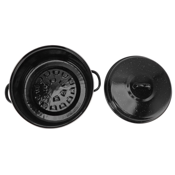 Kitchen Tools Unique enamel, iron, stainless steel Roaster Pan, circulating heat, evenly baked, not burnt or dry, black enamel speckled finish, well polished, makes for a great