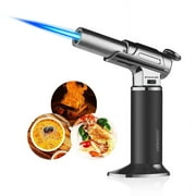 Kitchen Torch Lighter Butane Refillable Lighter Toast, Marshmallows, Indoors,cocktail smoker hookah coals Lighter Butane Gas Not Included (Black)