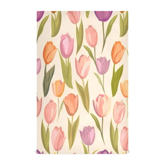 Kitchen Towel 28x18 Inches x1,Plate Towel, Decorative Towel, Napkin, Tea Towel Tea Towels For Kitchen Dish Cloths & Dish Towels Light Cream Tulips