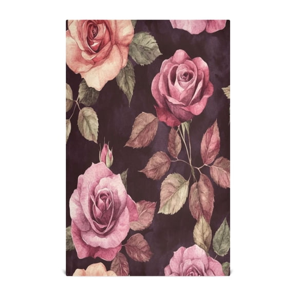 Kitchen Towel 28x18 Inches x1,Plate Towel, Decorative Towel, Napkin, Tea Towel Tea Towels For Kitchen Dish Cloths & Dish Towels Maroon Roses Seamless