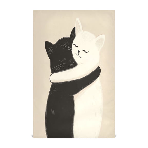 Kitchen Towel 28x18 Inches x1,Plate Towel, Decorative Towel, Napkin, Tea Towel Tea Towels For Kitchen Dish Cloths & Dish Towels Two Cats Hugging