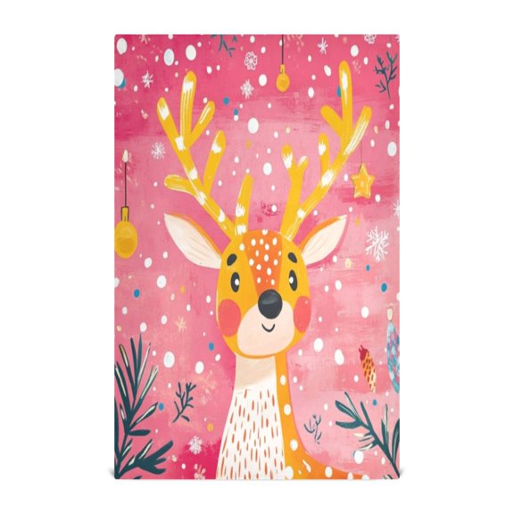 Kitchen Towel 28x18 Inches x1，Plate Towel, Decorative Towel, Napkin, Tea Towel Tea Towels For Kitchen Dish Cloths & Dish Towels Yellow Christmas Deer