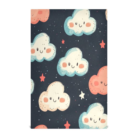 Kitchen Towel 28x18 Inches x1,Plate Towel, Decorative Towel, Napkin, Tea Towel Tea Towels For Kitchen Dish Cloths & Dish Towels Cartoon Cute Smile Cloud