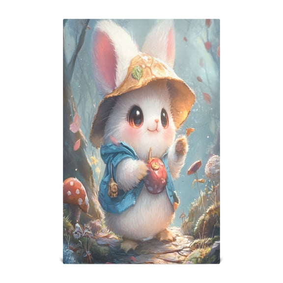 Kitchen Towel 28x18 Inches x1，Plate Towel, Decorative Towel, Napkin, Tea Towel Tea Towels For Kitchen Dish Cloths & Dish Towels Cartoon Rabbit in Blue