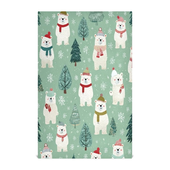 Kitchen Towel 28x18 Inches x1,Plate Towel, Decorative Towel, Napkin, Tea Towel Tea Towels For Kitchen Dish Cloths & Dish Towels White Christmas Bear Pattern