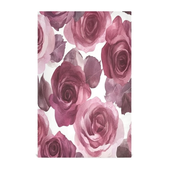 Kitchen Towel 28x18 Inches x4，Plate Towel, Decorative Towel, Napkin, Tea Towel Tea Towels For Kitchen Dish Cloths & Dish Towels Maroon Roses