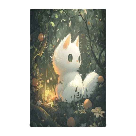 Kitchen Towel 28x18 Inches x4，Plate Towel, Decorative Towel, Napkin, Tea Towel Tea Towels For Kitchen Dish Cloths & Dish Towels Cartoon Beautiful White Cat