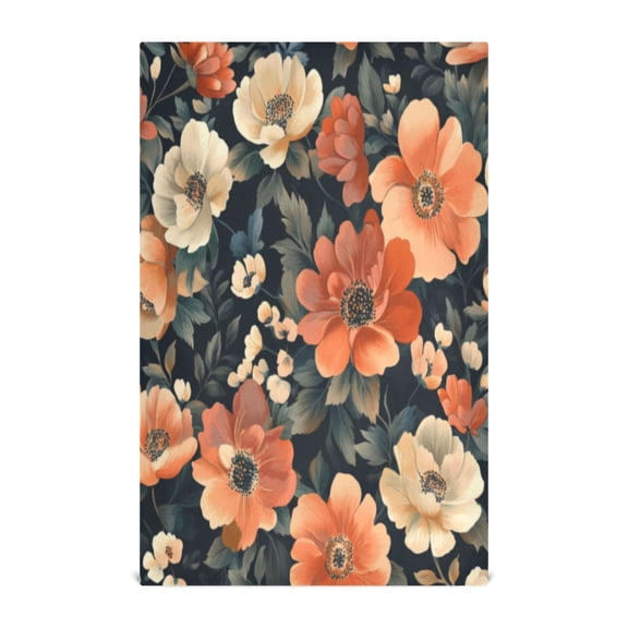 Kitchen Towel 28x18 Inches x4,Plate Towel, Decorative Towel, Napkin, Tea Towel Tea Towels For Kitchen Dish Cloths & Dish Towels Pretty Orange Flowers Seamless