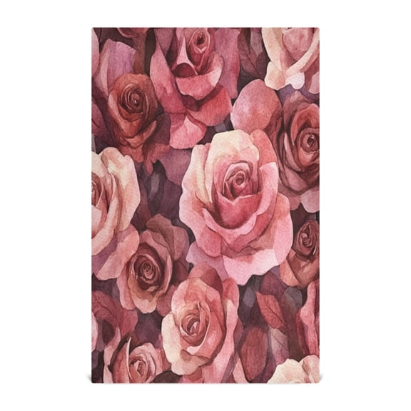 Kitchen Towel 28x18 Inches x6,Plate Towel, Decorative Towel, Napkin, Tea Towel Tea Towels For Kitchen Dish Cloths & Dish Towels Cartoon Maroon Roses