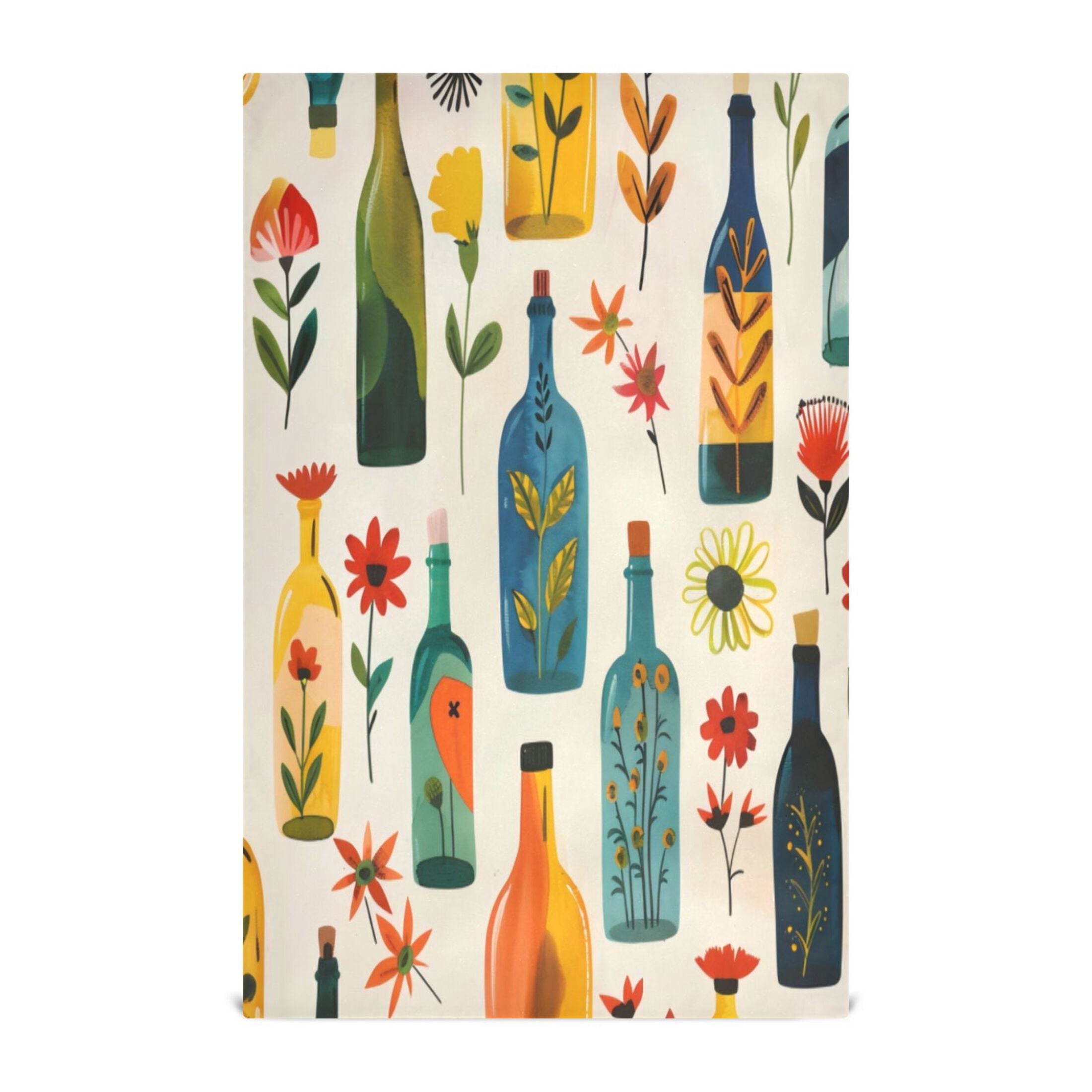 Kitchen Towel 28x18 Inches x6，Plate Towel, Decorative Towel, Napkin, Tea Towel Tea Towels For Kitchen Dish Cloths & Dish Towels Flower Bottle