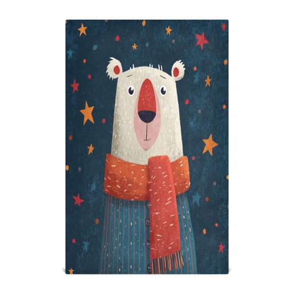 Kitchen Towel 28x18 Inches x6,Plate Towel, Decorative Towel, Napkin, Tea Towel Tea Towels For Kitchen Dish Cloths & Dish Towels Cartoon Christmas White Bear