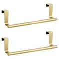 thumbnail image 1 of Kitchen Towel Holder, 2 Pack Over The Door Towel Rack, Over Cabinet Door Towel Rack,Stainless Steel Dish Washcloth Hanger, Non-Slip,for Bathroom Kitchen Cabinet Cupboard Doors(Gold), 1 of 7