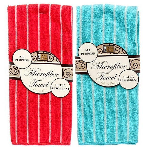 Kitchen Towel Microfiber W / Stripe Asst 4012 Wholesale, (72 - Pack)