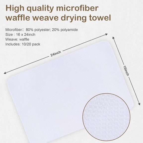 Kitchen Towel Premium Sublimation Blank Towels Fast Drying Tea Towel Polyester Dish Towels for Drying Dishes16 Inch X 24 Inch 20 Pack