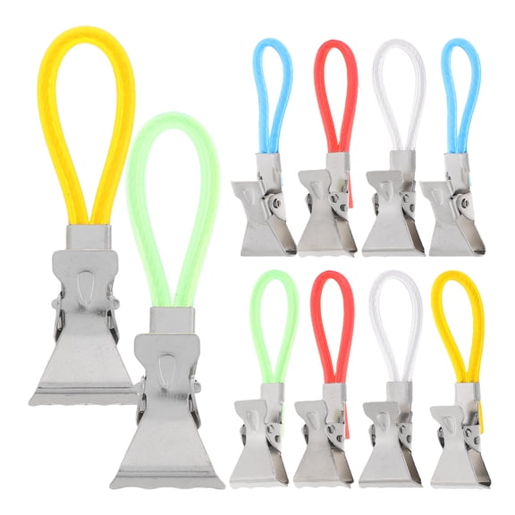 Amosfun Set of 10 Modern Iron Hooks for Bedroom - Clips for Hanging Clothes, Accessories, and More