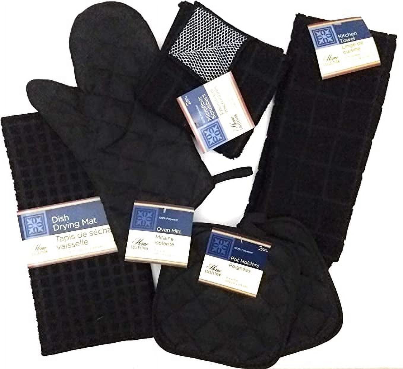 Walmart Kitchen Set Towel, Quilted Pot Holders, Oven Mitt, Dish Mat