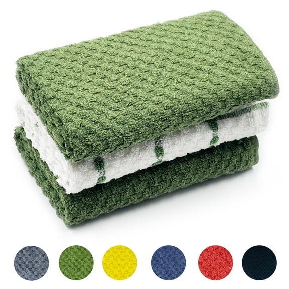 Kitchen Towels, 15"x25", Dish Cloth, Spring Dish Towels for Kitchen, Terry Cloth Kitchen Towels, Kitchen Towels Set, Green Kitchen Towels, Cute Kitchen Towels