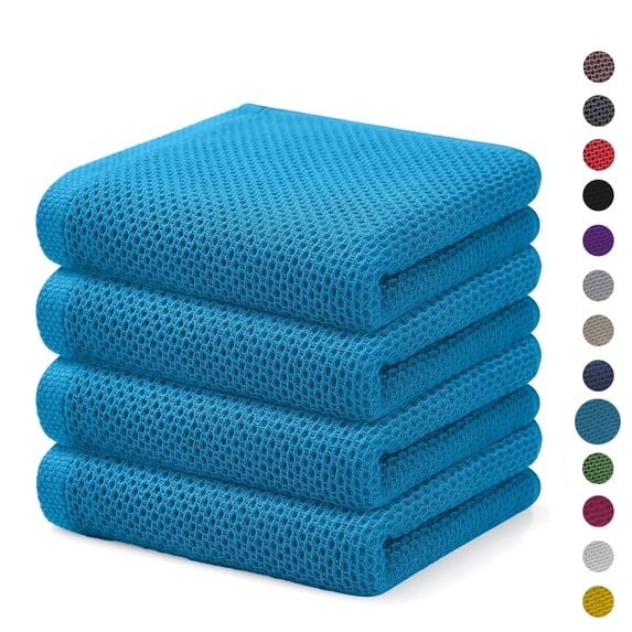 Kitchen Towels,4-Pack Dish Towels 100% Cotton Waffle Weave Ultra Soft Absorbent Quick Drying Dish Rags,Dish Cloths, Dishcloths Sets,Tea Dowels for Kitchen,Bar Towels,13x28 Inches
