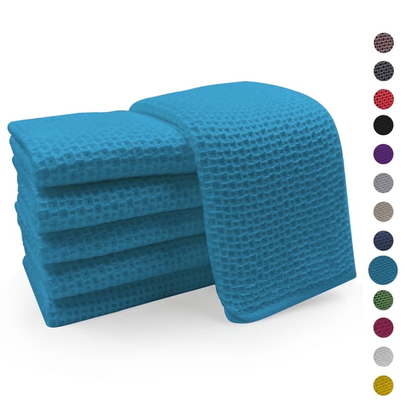 Kitchen Towels，6-Pack Dish Towels 100% Cotton Waffle Weave Ultra Soft Absorbent Quick Drying Dish Rags，Dish Cloths， Dishcloths Sets，Tea Dowels for Kitchen，Bar Towels,12x12 Inches